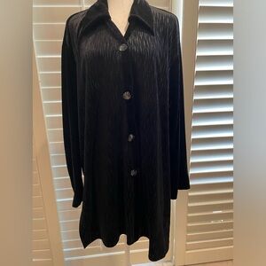 FEI YANG Women's Long Sleeve Velvet Botton Down Tunic